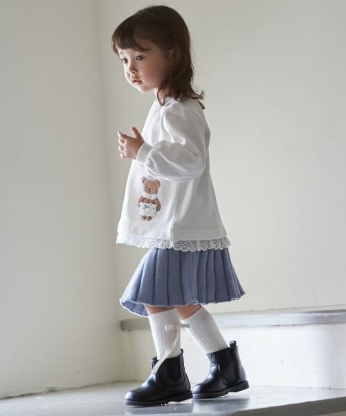 petit main / プティマイン ミニ・ひざ丈スカート | ニットプリーツスカート | 詳細3