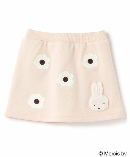 petit main / プティマイン ミニ・ひざ丈スカート | 【miffy】お花刺しゅうスカパン（ライト ピンク）