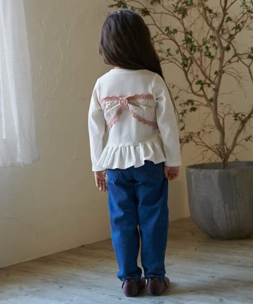 petit main / プティマイン その他パンツ | 【裏起毛】デニムバレルパンツ | 詳細1