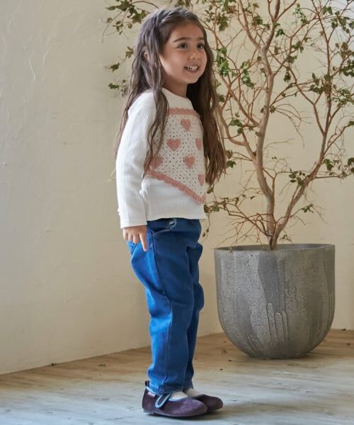 petit main / プティマイン その他パンツ | 【裏起毛】デニムバレルパンツ | 詳細2