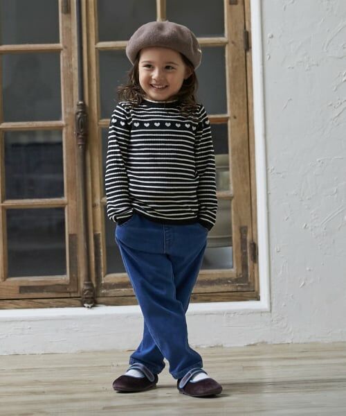 petit main / プティマイン その他パンツ | 【裏起毛】デニムバレルパンツ | 詳細3