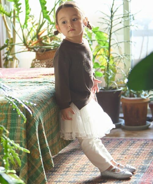 petit main / プティマイン ミニ・ひざ丈スカート | レギンスつきチュールスカート | 詳細1