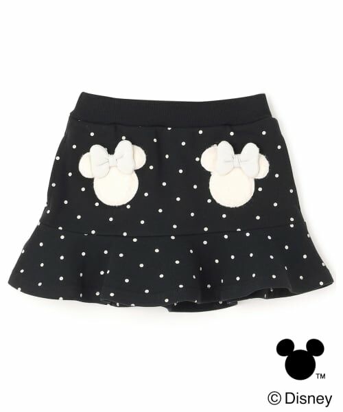 petit main / プティマイン ミニ・ひざ丈スカート | 【Disney】アップリケ付きスカート（黒）