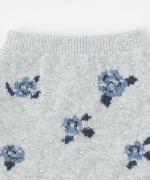 petit main / プティマイン ミニ・ひざ丈スカート | 【フワもちっと/リンク】お花パールニットスカート＜セットアップ対応＞ | 詳細4