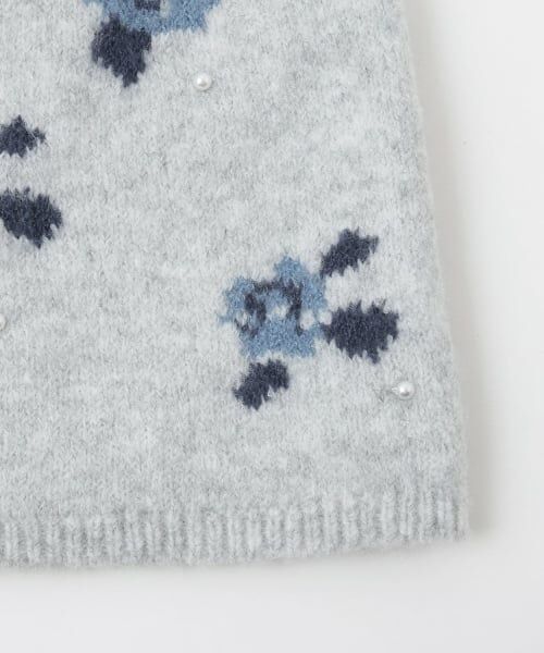 petit main / プティマイン ミニ・ひざ丈スカート | 【フワもちっと/リンク】お花パールニットスカート＜セットアップ対応＞ | 詳細5