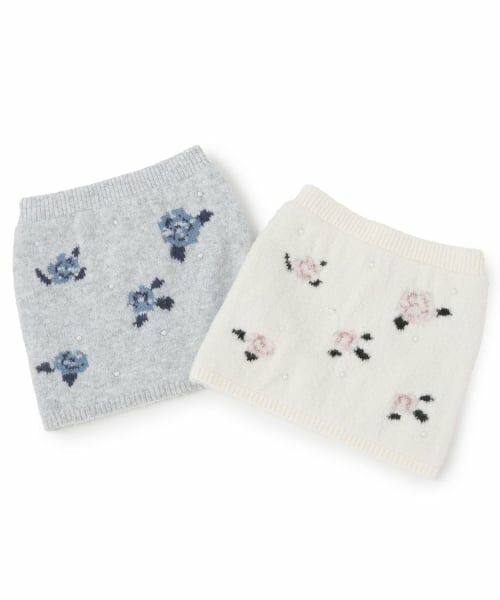 petit main / プティマイン ミニ・ひざ丈スカート | 【フワもちっと/リンク】お花パールニットスカート＜セットアップ対応＞ | 詳細8