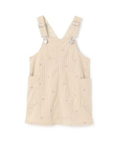 petit main / プティマイン ミニ丈・ひざ丈ワンピース | ハート刺しゅうコーデュロイジャンスカ