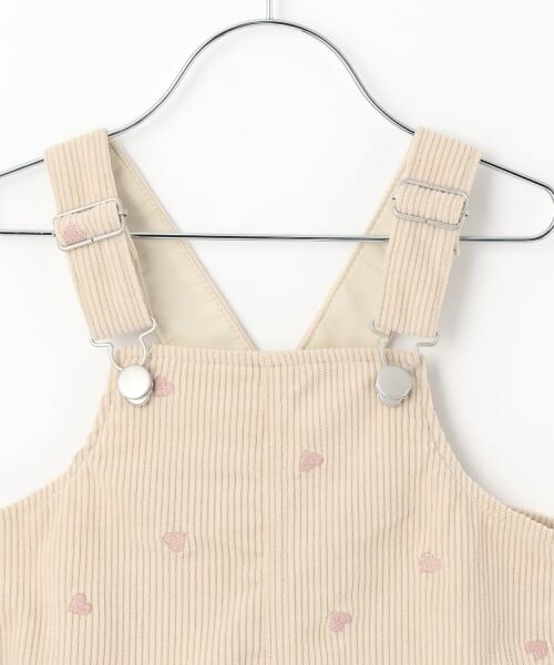 petit main / プティマイン ミニ丈・ひざ丈ワンピース | ハート刺しゅうコーデュロイジャンスカ | 詳細5