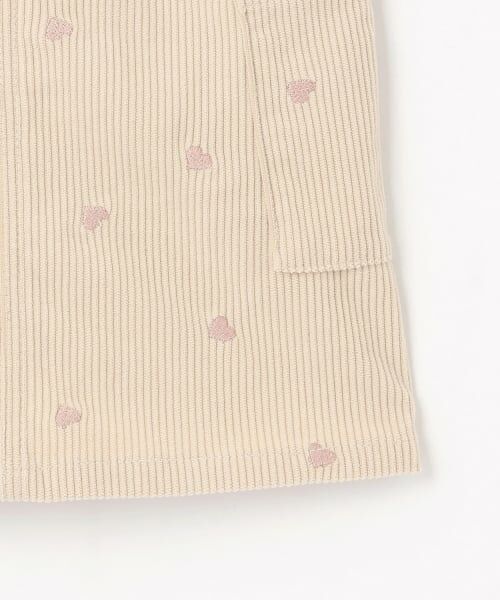 petit main / プティマイン ミニ丈・ひざ丈ワンピース | ハート刺しゅうコーデュロイジャンスカ | 詳細8