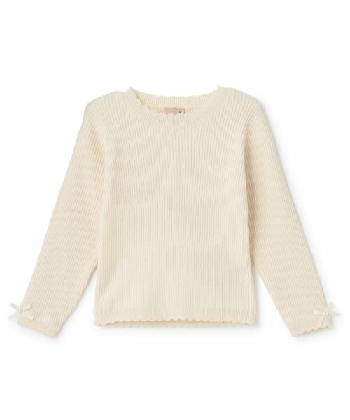 petit main / プティマイン ニット・セーター | 【リンク/フワもちっと】リブニット(キッズサイズ)（オフ ホワイト）