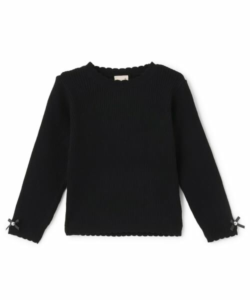 petit main / プティマイン ニット・セーター | 【リンク/フワもちっと】リブニット(キッズサイズ)（黒）