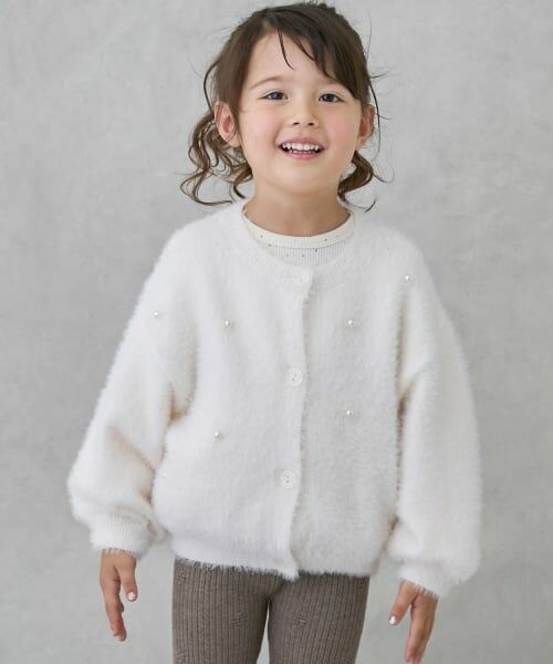 petit main / プティマイン カーディガン・ボレロ | 【リンク】シャギーニットカーディガン（アイボリー）