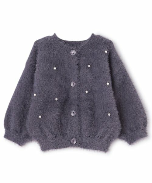 petit main / プティマイン カーディガン・ボレロ | 【リンク】シャギーニットカーディガン（チャコール）