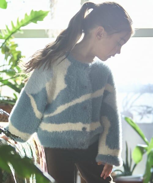 petit main / プティマイン カーディガン・ボレロ | 【リンク】シャギーニット柄カーディガン | 詳細1