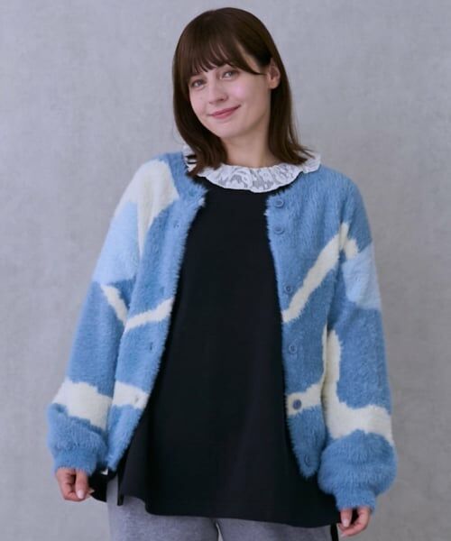 petit main / プティマイン カーディガン・ボレロ | 【リンク】シャギーニット柄カーディガン | 詳細3