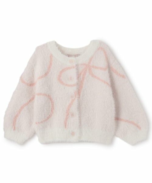 petit main / プティマイン カーディガン・ボレロ | 【リンク】シャギーニット柄カーディガン（アイボリー）