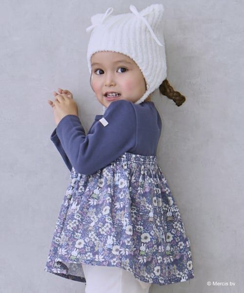 petit main / プティマイン Tシャツ | 【miffy】花柄ドッキングチュニック | 詳細1