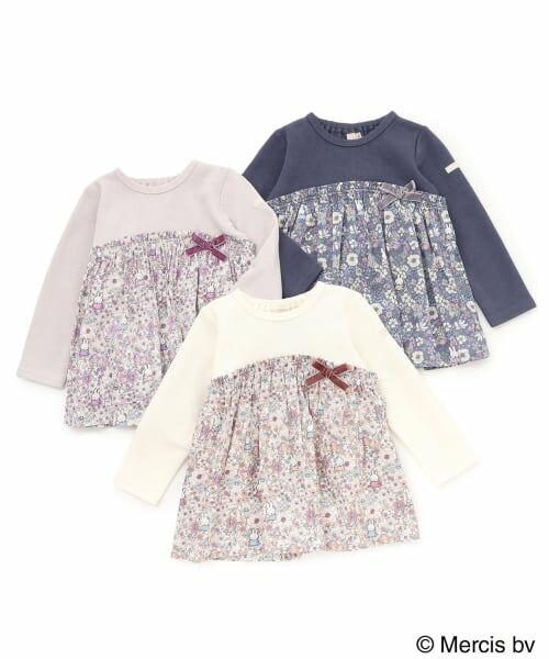 petit main / プティマイン Tシャツ | 【miffy】花柄ドッキングチュニック | 詳細13