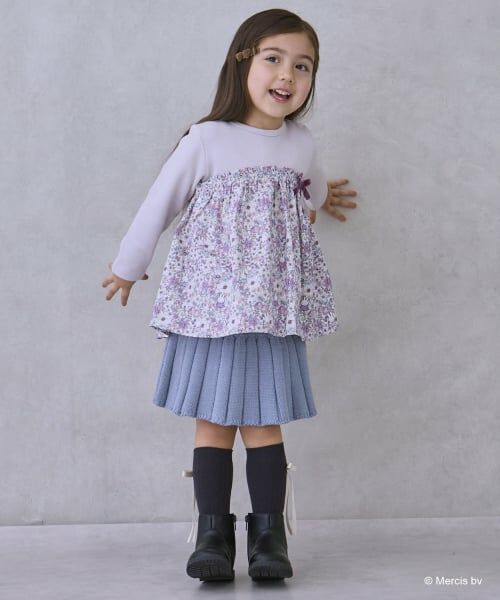 petit main / プティマイン Tシャツ | 【miffy】花柄ドッキングチュニック | 詳細3