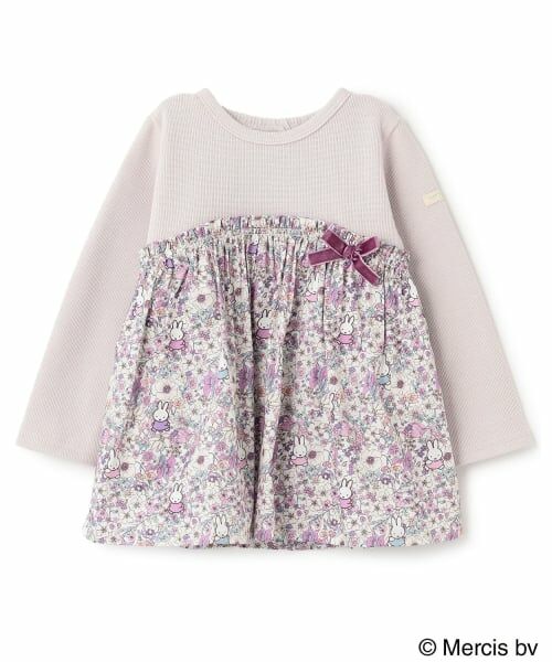 petit main / プティマイン Tシャツ | 【miffy】花柄ドッキングチュニック | 詳細5