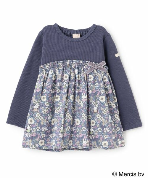 petit main / プティマイン Tシャツ | 【miffy】花柄ドッキングチュニック | 詳細6