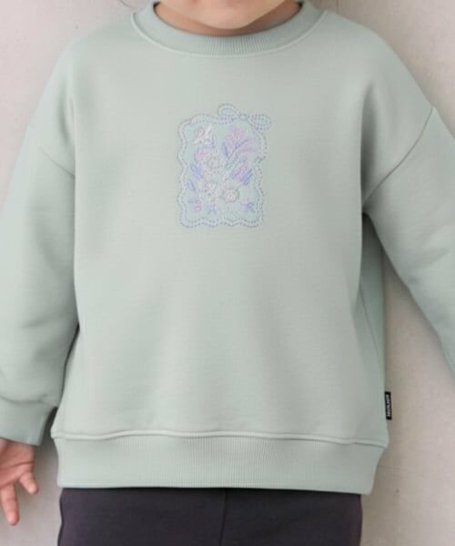 petit main / プティマイン スウェット | 【プティプラ】GIRLSトレーナー（ライト グリーン）