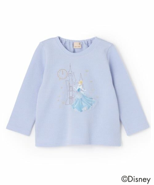 petit main / プティマイン Tシャツ | 【Disney】刺繍グラフィック長袖T（ライト ブルー）