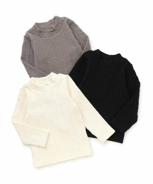 petit main / プティマイン Tシャツ | 【シアバター】ジャガードハイネック長袖T | 詳細5