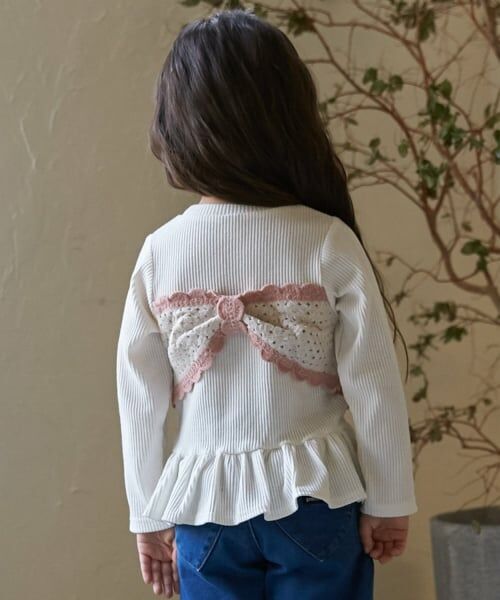 petit main / プティマイン Tシャツ | 【リンク】クロシェドッキング長袖T | 詳細1