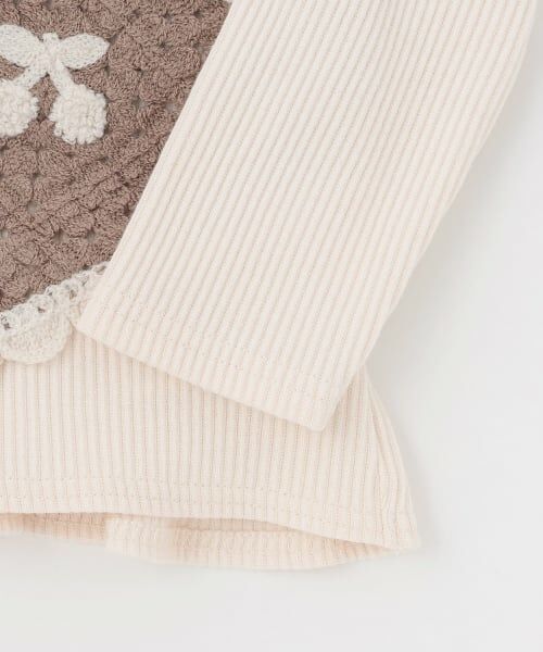 petit main / プティマイン Tシャツ | 【リンク】クロシェドッキング長袖T | 詳細17