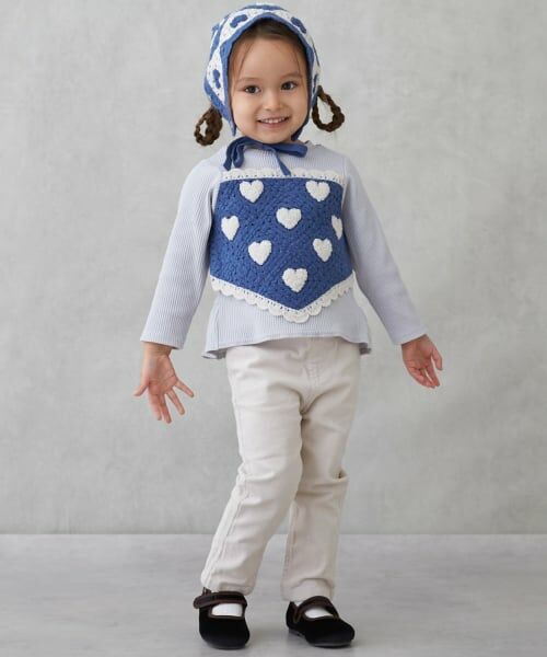 petit main / プティマイン Tシャツ | 【リンク】クロシェドッキング長袖T | 詳細4