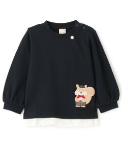 petit main / プティマイン スウェット | アニマルモチーフアップリケトレーナー
