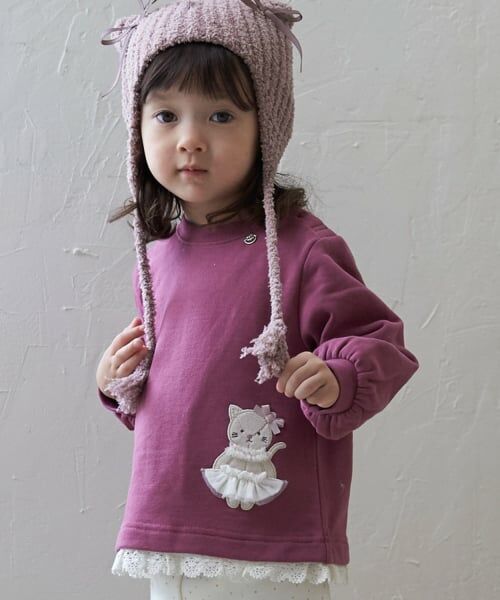 petit main / プティマイン スウェット | アニマルモチーフアップリケトレーナー | 詳細1