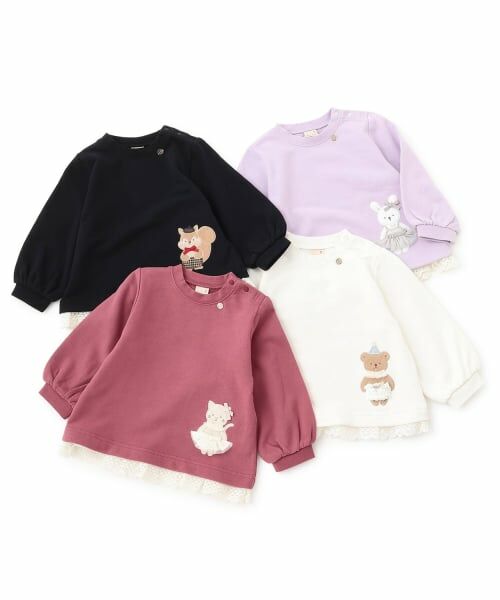 petit main / プティマイン スウェット | アニマルモチーフアップリケトレーナー | 詳細13