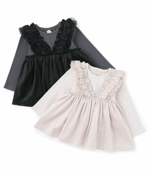 petit main / プティマイン Tシャツ | 【リンク】ドッキングフリルチュニック | 詳細10