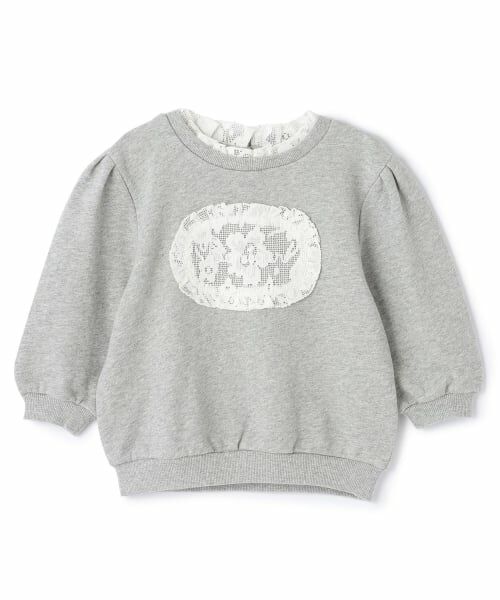 petit main / プティマイン スウェット | 【リンク】レースロゴトレーナー（トップ グレー）