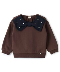 petit main / プティマイン スウェット | 【裏起毛/リンク】リボン衿トレーナー