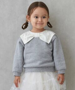 petit main / プティマイン スウェット | 【裏起毛/リンク】リボン衿トレーナー