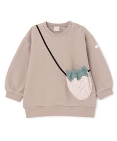 petit main / プティマイン スウェット | 【裏起毛】いちごポシェットトレーナー