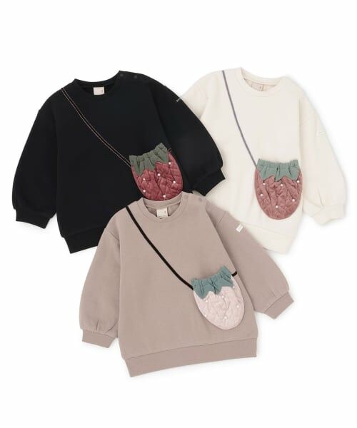 petit main / プティマイン スウェット | 【裏起毛】いちごポシェットトレーナー | 詳細13