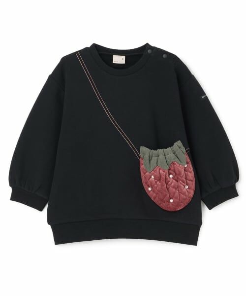 petit main / プティマイン スウェット | 【裏起毛】いちごポシェットトレーナー | 詳細4