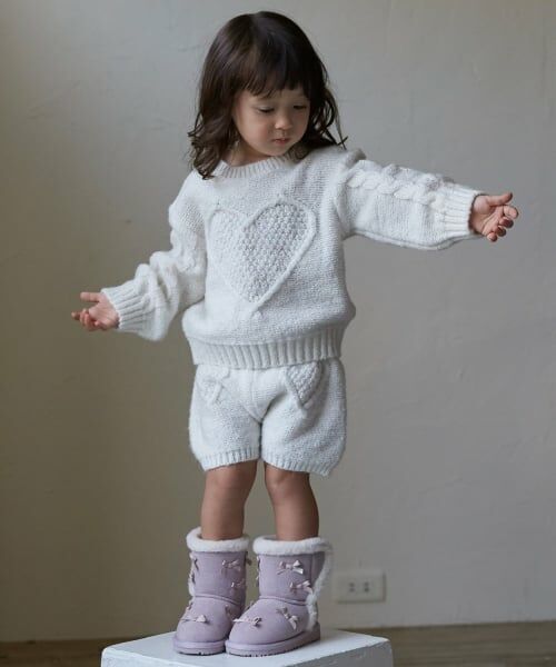 petit main / プティマイン ニット・セーター | 【リンク】ハートケーブルニット | 詳細1