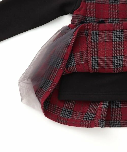 petit main / プティマイン Tシャツ | 【リンク】チェックドッキングチュニック | 詳細11