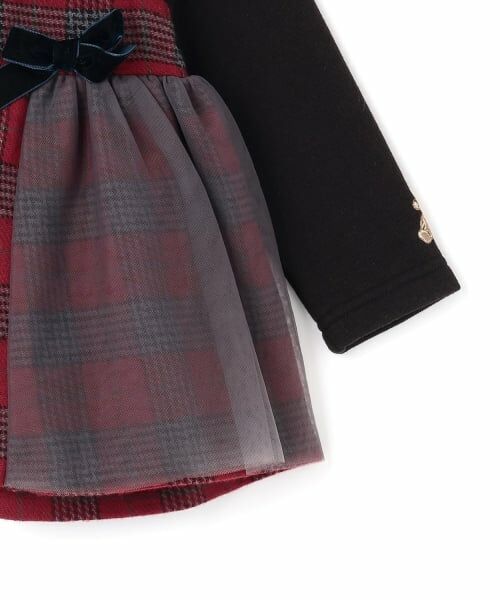 petit main / プティマイン Tシャツ | 【リンク】チェックドッキングチュニック | 詳細8