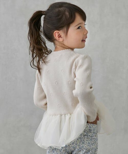 petit main / プティマイン Tシャツ | 【フワもちっと】ニットペプラムチュールチュニック | 詳細1