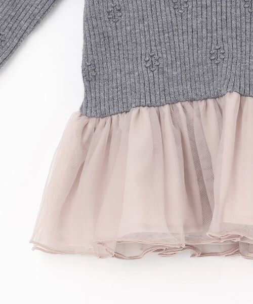 petit main / プティマイン Tシャツ | 【フワもちっと】ニットペプラムチュールチュニック | 詳細11