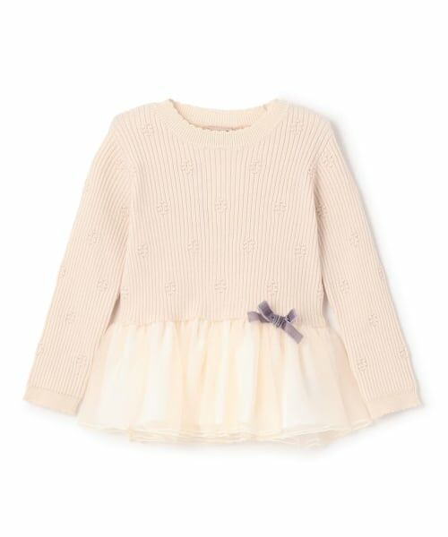 petit main / プティマイン Tシャツ | 【フワもちっと】ニットペプラムチュールチュニック | 詳細5