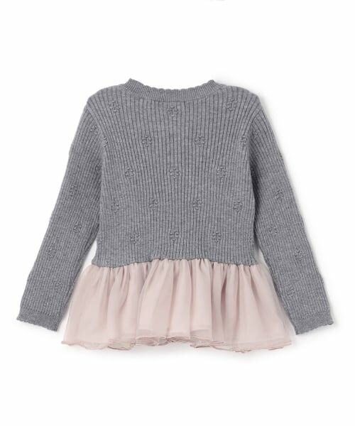 petit main / プティマイン Tシャツ | 【フワもちっと】ニットペプラムチュールチュニック | 詳細7