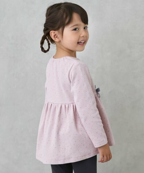 petit main / プティマイン Tシャツ | 裏起毛カットリボンチュニック | 詳細2