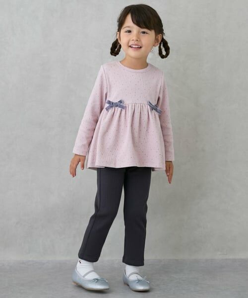 petit main / プティマイン Tシャツ | 裏起毛カットリボンチュニック | 詳細4